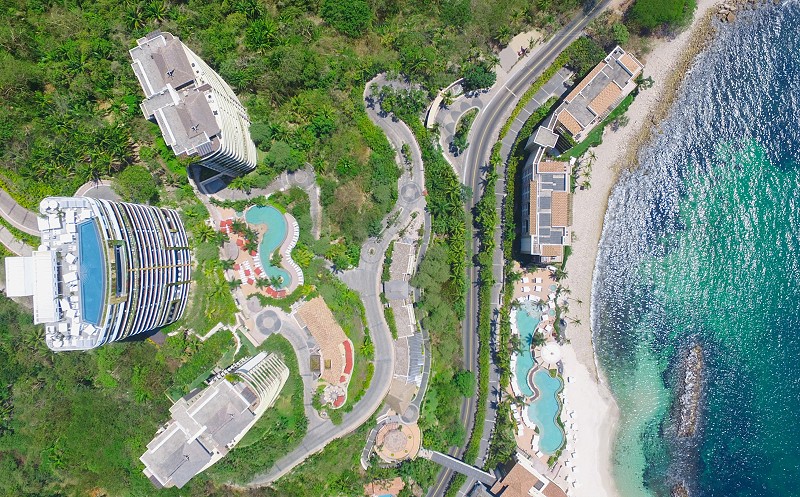 Garza blanca preserve puerto vallarta drone view