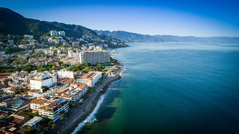 Puerto vallarta malecon aereal